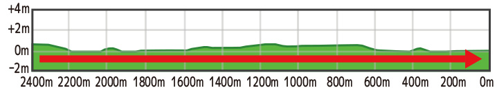 新潟芝2400m(内回り)起伏図